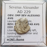 #M772# Roman silver denarius coin of Severus Alexander from 229 AD