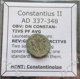 #M145# Roman Bronze coin issued by Constantius II from 337-348 AD