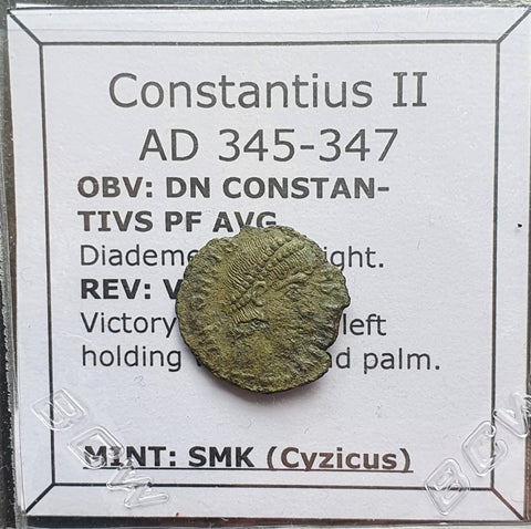 #M154# Rare Roman Bronze coin issued by Constantius II from 345-347 AD