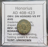 #M795# Roman Bronze coin issued by Honorius from 408-423 AD