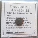 #M863# Scarce Roman Bronze coin issued by Theodosius II from 425-435 AD