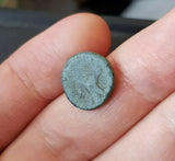 #f913# Greek bronze ae14 coin from Ptolemaic King Ptolemy VI, 163-145 BC