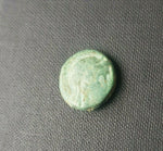 #g060# Greek bronze ae15 coin from Seleucid King Antiochus III, 222-187 BC