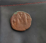 #h945# Byzantine Follis coin of Justin I from 518-527 AD