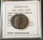 #e599# Roman Antoninianus coin of Gallienus from 260-268 AD (Aesculapius)