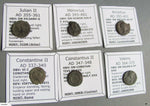 5 Individual Identified Roman Bronze Coins from 300-400 AD