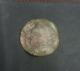 #k138# Spanish Medieval 16 maravedis coin of Philip IV from 1664 AD