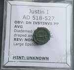 #h918# Byzantine pentanummium coin of Justin I from 518-527 AD