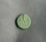#f587# Greek bronze ae11 coin from Seleucid King Antiochus III, 222-187 BC