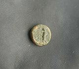 Individual Seleucid Greek bronze coin of King Antiochus III from 223-187 BC