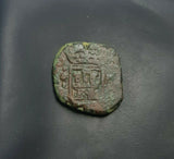 #k229# Spanish Medieval 2 maravedis coin of Charles II from 1685 AD