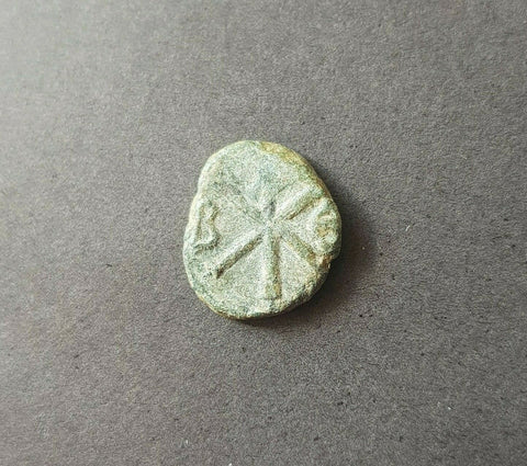 #g122# Byzantine pentanummium coin of Justin I from 518-525 AD (Christogram)