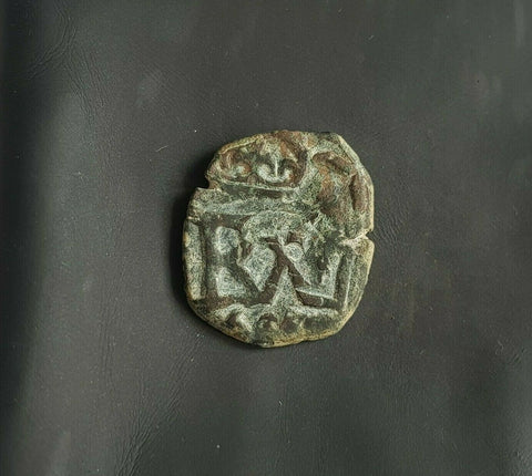 #I283# Spanish Countermarked 4 maravedis coin of Philip IV, 1659 AD