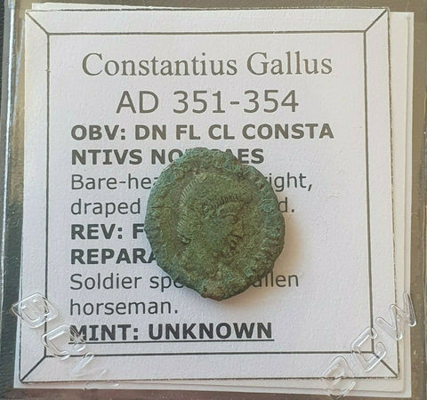 #k365# Roman bronze coin issued by Constantius Gallus from 351-354 AD