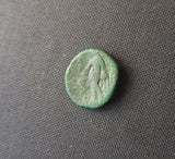 #g285# Greek bronze ae17 coin from Seleucid King Antiochus III, 222-187 BC