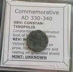 #j405# Commemorative Roman Bronze coin issued by Constantine I from 330-340 AD.