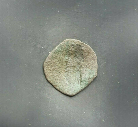 #h720# Byzantine Trachy coin of Alexius III from 1194-1204 AD (Constantinople)