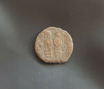 #h293# Byzantine 1/2 follis coin of Justin II from 565-578 AD