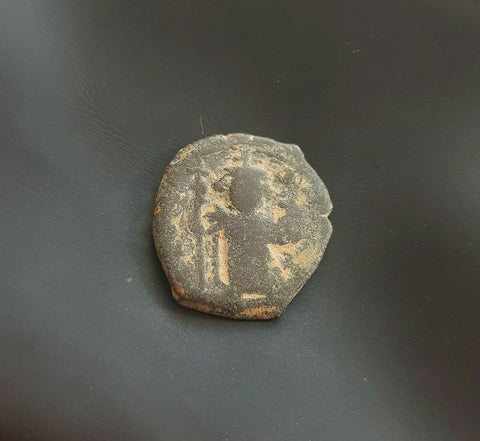 #h454# Byzantine Follis coin of Constans II from 641-668 AD (Constantinople)