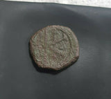 #i553# Byzantine 1/2 follis coin of Justin II from 565-578 AD