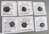 Identified Roman Bronze Coins from 300-400 AD