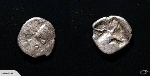 #d615# Anonymous silver Greek city issue coin from Caria 500-400 BC