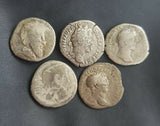 Identified Roman Silver Denarius Coins from BC 100-250 AD